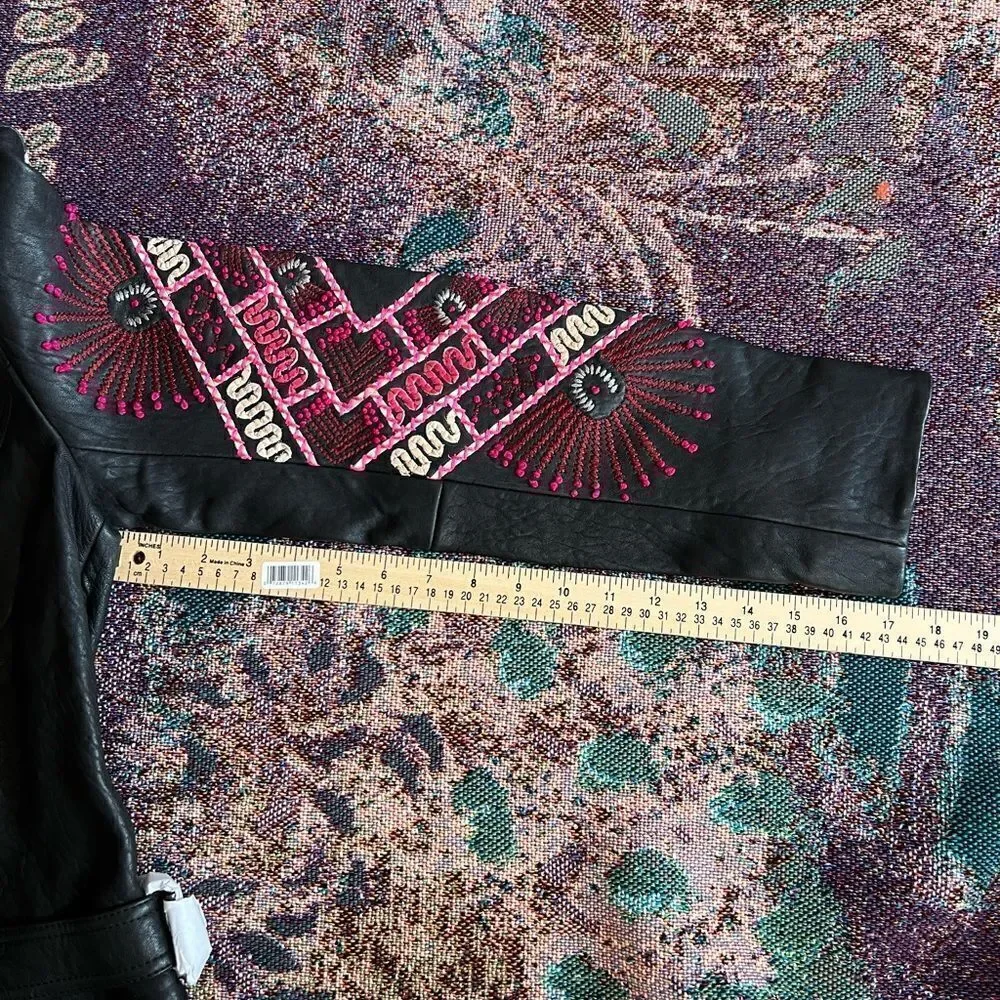 Free People  Zandra Rhodes
Stardust Biker Jacket Size Small - Picture 10 of 12